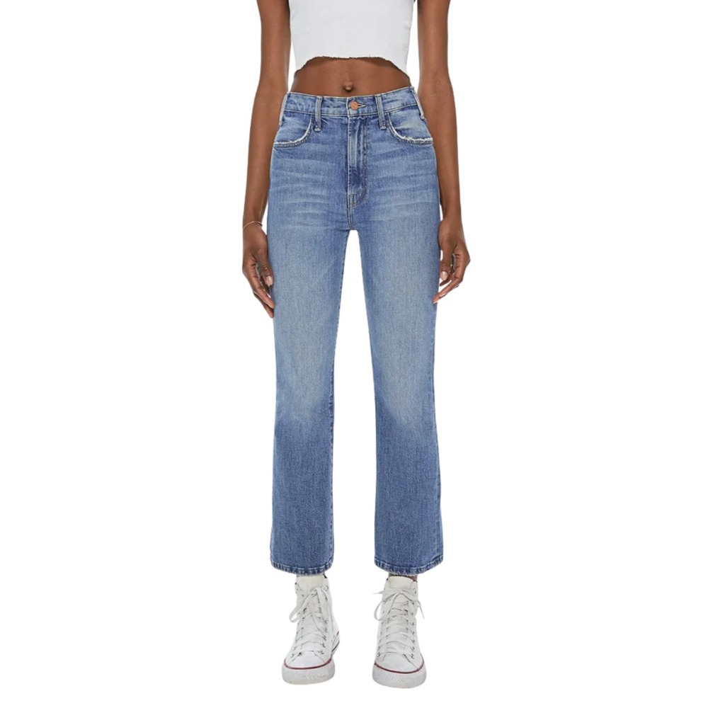 Mother Jeans Womens Size 27 Blue The Hustler Ankle Scenic Route High Rise Fray